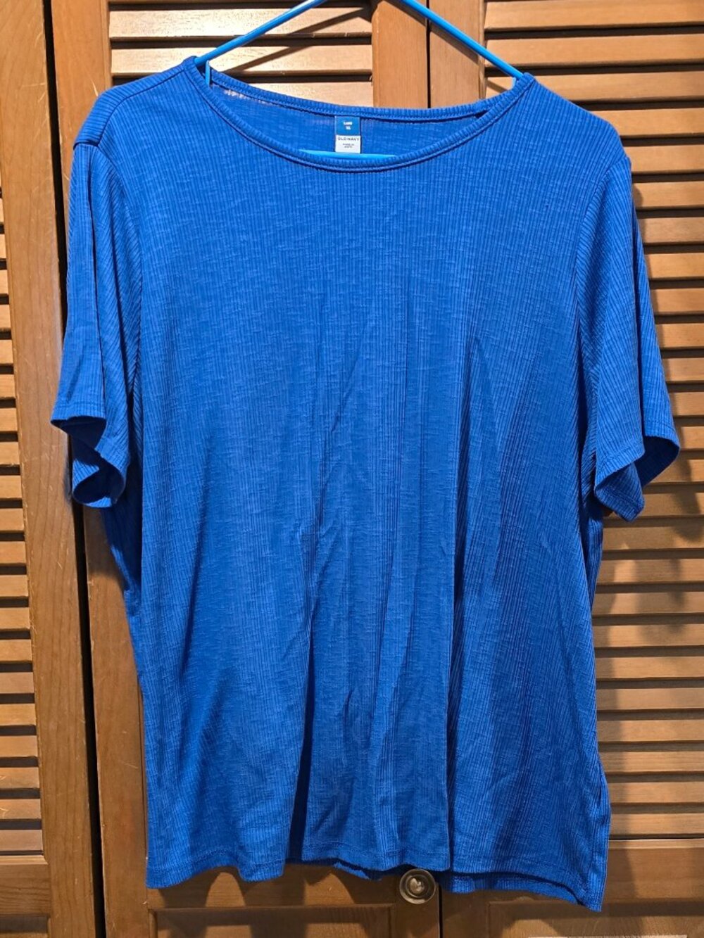 Old Navy Ribbed Crew Neck Tee - Royal Blue XL